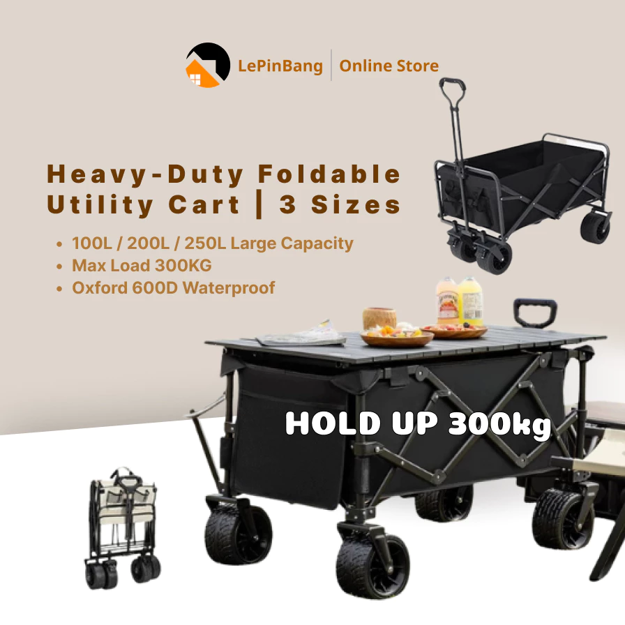 Heavy-Duty Foldable Utility Cart | 3 Sizes