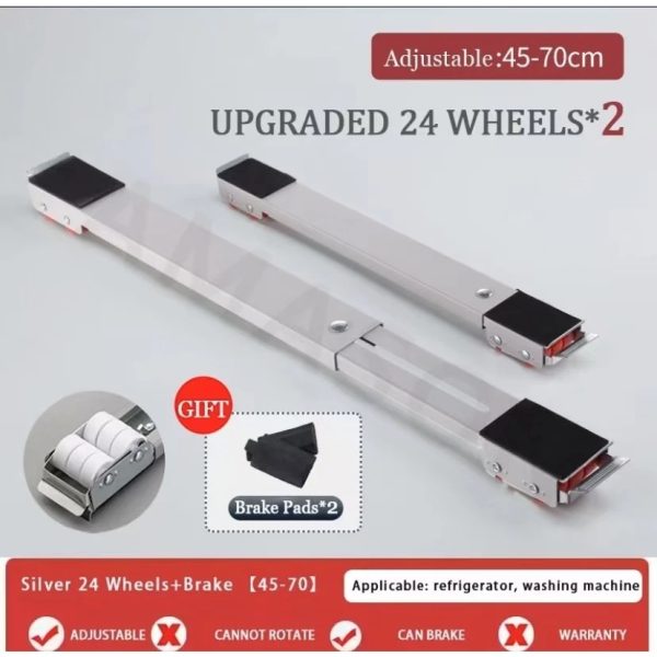 【LePinBang】500KGAdjustable TapakMesinBasuhBolehLaras Fridge Base Stand with Roller |移动式冰箱洗衣机托架 - Image 2