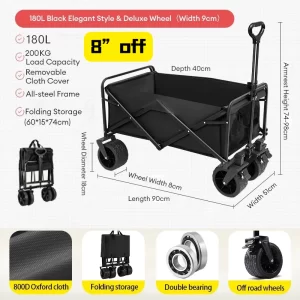 【LePinBang】Troli Barang Lipat 300KG | Outdoor Wagon Camping Trolley | 可折叠搬运车 野营手推车 - Image 7