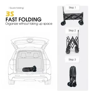 【LePinBang】Troli Barang Lipat 300KG | Outdoor Wagon Camping Trolley | 可折叠搬运车 野营手推车 - Image 5