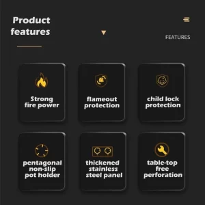 【LePinBang】强火省气 自动熄火 Dapur Gas 2 Kepala Stainless Steel Gas Stove 4200W 大火力🔥Titanium Alloy - 图片 9