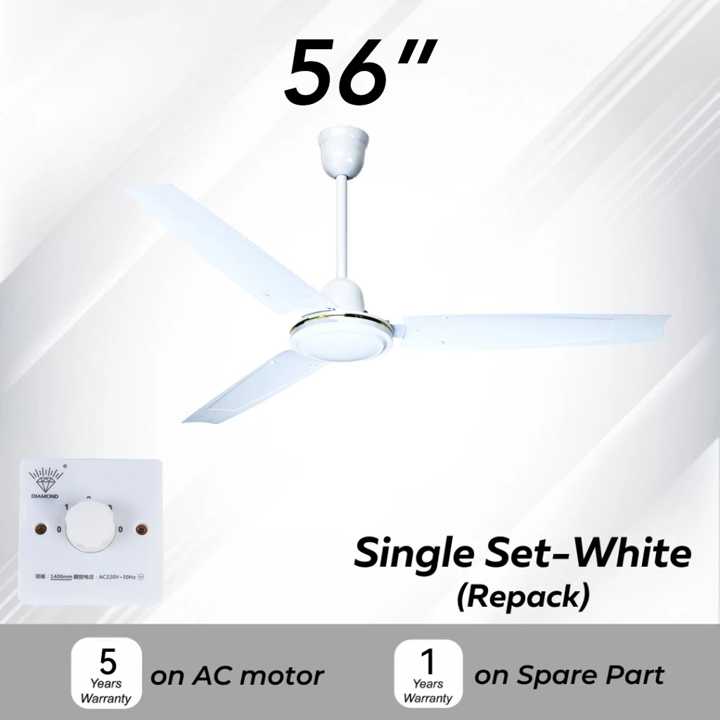 【LePinBang】吊扇 56” Ceiling Fan Stainless Steel | 3/5 Speed Silent Motor | Kipas Siling Rumah Besar - 图片 9