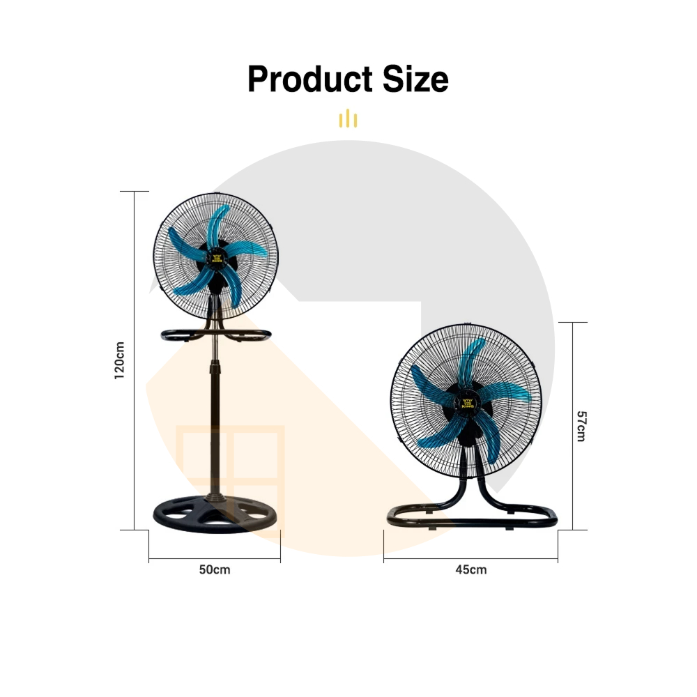 【LePinBang】工业风扇三用型  | 18“ Kipas Industri 3in1 | Stand Wall Table Fan - 图片 9