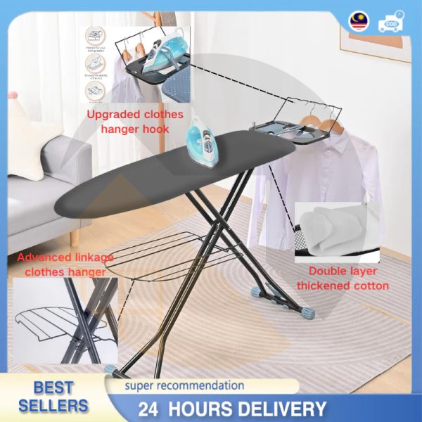 【LePinBang】Foldable Ironing Board Papan Seterika Lipat 熨衣板 | 7-speed Ajustable Height 6段可调 - Image 2
