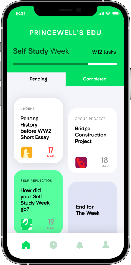 Mobile banking app showing pending and completed transactions