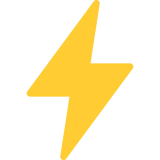 Yellow lightning bolt icon symbolizing power or energy