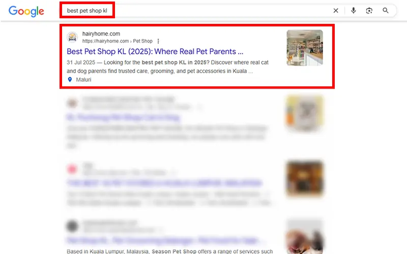 Google rank 1st page