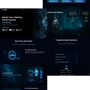 game booster landing page