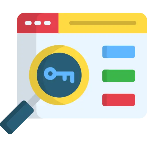 Browser icon with magnifying glass representing SEO audit