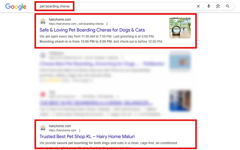 Google rank 1st page