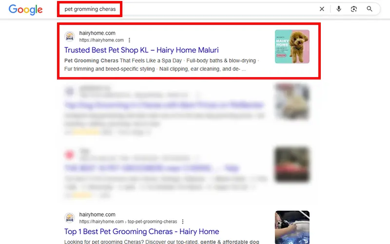 Google rank 1st page