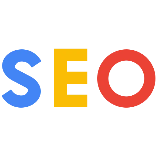 Colorful SEO letters icon with analytics concept