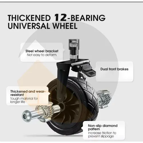 Wheels of a camping trolley